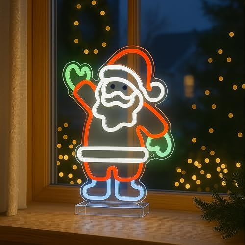 Xmas Haus Christmas Santa LED Neon Lights with USB Festive, Safe, Easy to Use, Perfect for Home Décor