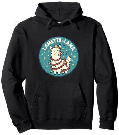 Lametta-Lama süßes Weihnachtslama mit Lichterkette Pullover Hoodie