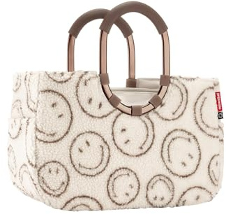 reisenthel loopshopper M mittelgroße Handtasche 12l smiley® teddy chocolate | herausnehmbare Innentasche mit 3 Fächern, gepolsterter Rundgriff, zwei Außenfächer