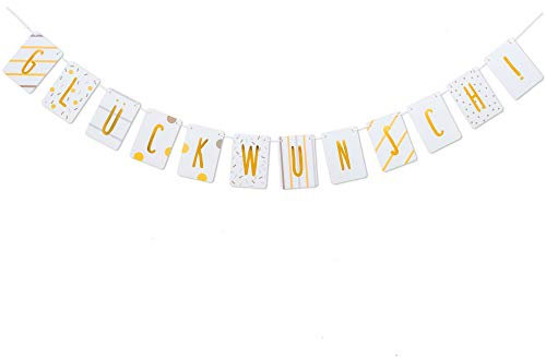 Friendly Fox Herzlichen Glückwunsch Girlande - Wimpelkette - Geburtstagsdeko Girlande Kindergeburtstag - Garland Decorations - auf Deutsch