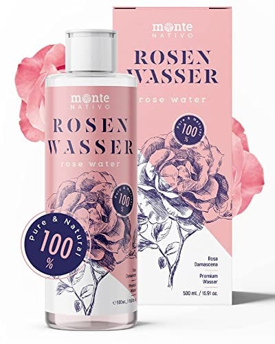 Rosenwasser Monte Nativo 500ml | zur Gesichtsreinigung und Gesichtspflege | Gesichtswasser | Gesichtstoner | Rose Water | Anti Pickel | Hautpflege | Face cleanser | Tolles Geschenk für Frauen