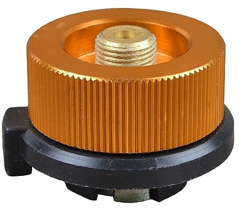 Camping Stove Connector Gas Bottle Adaptor Split Type Furnace Converter for Butane Canister to Screw Gas Cartridge (Naranja, 1PCS)