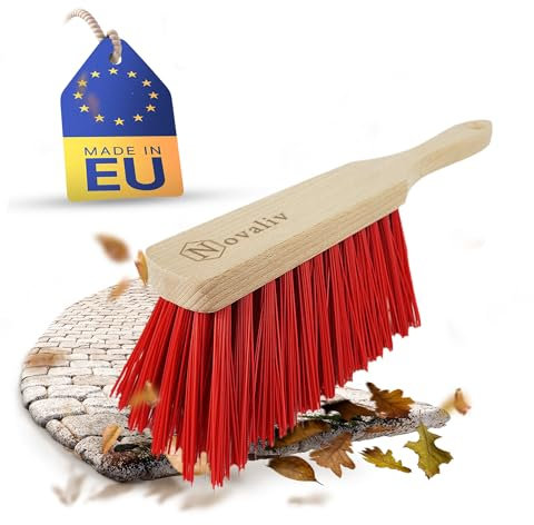Novaliv ELASTON Handfeger Draußen Handbesen Holz Kehrwisch Industriehandfeger Auto Schneebesen Holz Hand Brush Handfeger Grob Handfeger Camping Besen Vorzeltteppich Wohnwagen Handfeger Straße