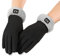 axelens Damen Winter Touchscreen Kunstlederhandschuhe, Super Weich, Warme und Elegant aus Wildleder, Ärmel in ökologischem Weichpelz für Smartphone, Handy Größe S/M – SCHWARZ/ÄRMEL GRAU