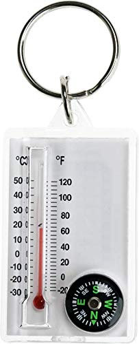 Cao C.a.o. -Thermomètre Boussole Porte-clefs en Plastique-Longueur 5 cm-Largeur 3,2 cm Sicherheitskarabiner, 5 x 3.2 cm