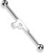 Paula & Fritz Industrial Ohr-Piercing Stab Pistole Chirurgenstahl 38-mm Stab-länge 1.6-mm Stab-Dicke Silber Barbell Piercings Knarre Revolver Knorpel
