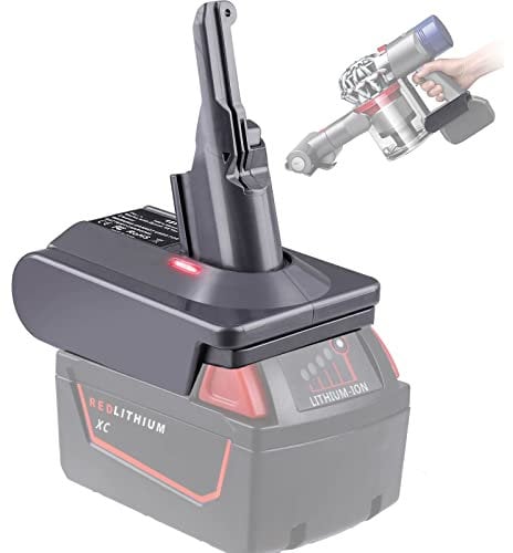 JJXNDO V8 Battery Adapter for Milwaukee M18 18V Lithium Battery Converted to Replace for Dyson V8 Battery, Works with Dyson V8 Animal Absolute Vacuum Cleaners(MIL18V8 Adapter ONLY)