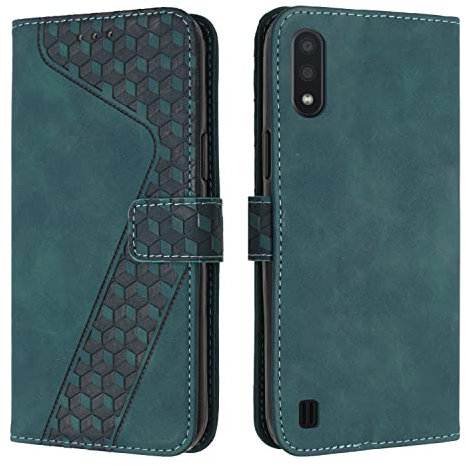 OKZone Compatible With Samsung Galaxy A10/M10 Case, Wallet Case PU Premium Leather with Card holder Slots Magnetic Shockproof Protect Flip Cover Bookstyle Phone Cases Cover for Samsung A10/M10 (Green)