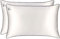 SLIP 22 Momme Seidenkissenbezug Just Married 2er Set in 51 x 76cm - aus 100% Maulbeer Seide, mit Reißverschluss, atmungsaktiv, ideal für Allergiker, Weiß
