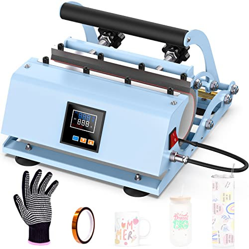 EnjoyColor - Pressa a caldo da 880,5 g, per tazze da 325,2 g, 425,2 g, 453,6 g, 567 g, 880,5 g, dritte, a sublimazione, per tazze fai da te a sublimazione (blu)