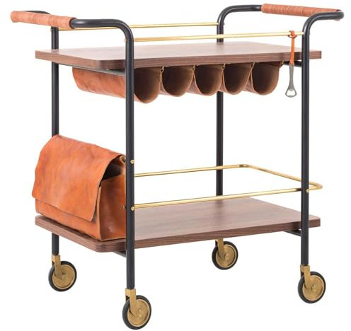 BebeXi Angolo Bar per casa Mobile Porta Bottiglie Carrello da Pranzo Silenzioso in Ferro Carrello Multistrato portaoggetti in Metallo per Uso Domestico(Color:a)