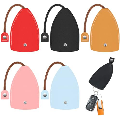 Estuche para Llaves de Coche, Funda de Llave, 5 Unidades Bolsa para Llaves de Coche, Bolso de Cuero para Llaves, para Regalos de Fiesta, Regalo de Coche (5 Colores)