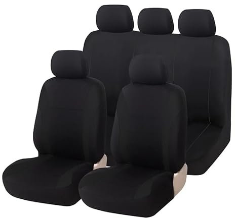 HIPATU Autositzbezüge Komplettset für Dacia Jogger 2022-2024, Atmungsaktiv Polyesternetz Sitzbezüge Auto Schonbezüge Set Airbag-Kompatible Sitzbezügesets Auto Sitzschoner, A/Black