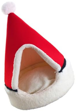 WOONEKY Haustierbedarf Weihnachten Hund Welpen Katze Weiche Plüsch Bett Nest Weihnachten Haustier Zelt Höhle Zufällige Stil