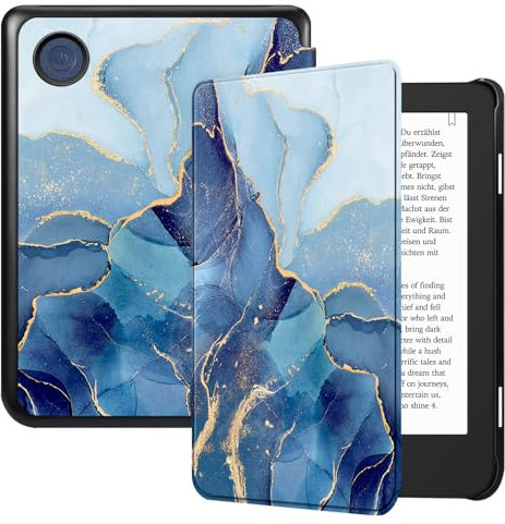 FINTIE Étui Compatible avec 6” Kobo Clara Colour/BW 2024 et Kobo Clara 2E 2022 - Housse Fine et Légère Coque Fermeture Magnétique, Marbre Océan