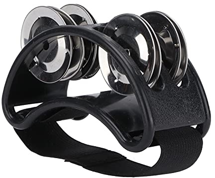 Metal Jingle Bell Foot Foot Shaker Percusion Drum Set para Accesorio de Tambor de Guitarra de Acompañamiento (Negro)