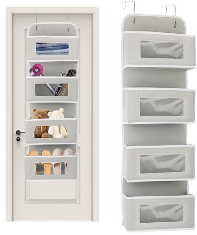 OWill Hanging Storage,Wardrobe Storage Organiser with 4 Shelves,Space Saving Collapsible Closet Organizers for Clothes Shoes Socks