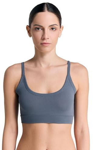 ALBERO NATUR Damen Bustier Bio-Baumwolle Sport BH Unterhemd Yoga Pilates (DE/NL/SE/PL, Alphanumerisch, XL, Regular, Regular, Dunkler Schiefer)