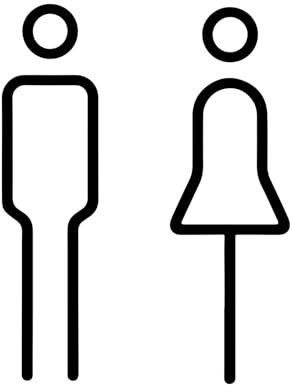 Señal Adhesiva Baño Hombre Mujer,Placa Adhesiva para WC,Placa Moderna para Puertas de Aseos y Baños,Ideal Para Hoteles,Oficinas y Zonas Públicas (Negro)