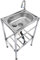 Lavandino In Acciaio Inox Mobile, Lavello Da Cucina 1 Vasca Interno e Esterno Lavandino Commerciale con Supporto e Rubinetto,per Lavanderia/Ristorante/Campeggio/Giardino/Garage,Facile Da Pulires