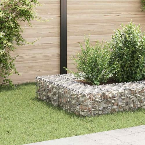 Gabionen-Hochbeet aus Stahldraht, 30x30x30 cm, Robustes Pflanzgefäß für Garten und Hof, silberfarben, langlebige Outdoor-Pflanzkübel
