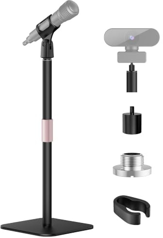 SuppoHold Adjustable Microphone Stand, Heavy Duty Metal Mic Stand with Flexible Height & Positioning for Streaming, Podcasting, Recording, Compatible with Blue Yeti, HyperX, Razer & More, 12.6''~19''