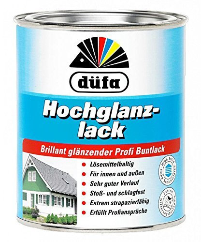 Düfa Hochglanzlack Brillant Gläzender Profi Buntlack 0,375 ml, Farbe (RAL):RAL 9010 Reinweiß