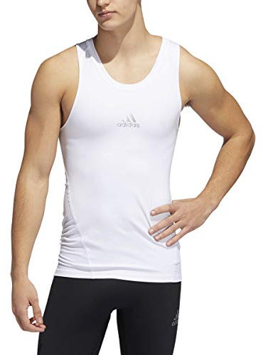 adidas Herren Training Alphaskin Sport Tank Tanktop, Weiss/opulenter Garten, XL