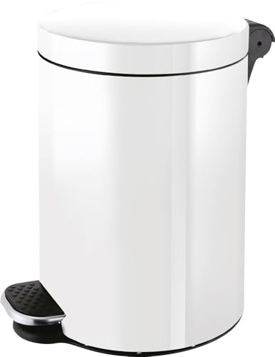 helit H2404105 - Silberionen-Tretabfallbehälter, „the knight“, 5 Liter, weiß
