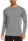 TACVASEN Herren Langarmshirts UV Shirts Outdoorshirts Sonnenschutz Trainingsshirts Sommer für Männer, Hellgrau, L