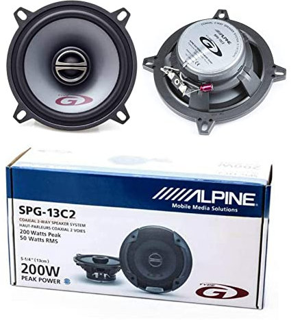 2 altoparlanti diffusori coassiali a 2 vie ALPINE SPG-13C2 5,25 13,00 cm 130 mm 50 watt rms 200 watt max auto 4 ohm spl, a coppia