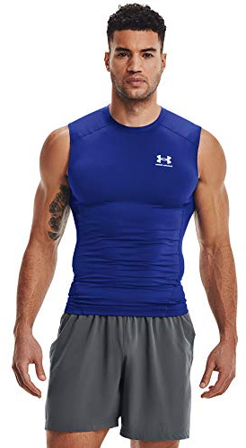 Under Armour Débardeur UA HG Armour Comp SL Respirant pour Homme, t-Shirt Fonctionnel Confortable, Bleu Roi (400)/Blanc, 4XL, Bleu Roi (400)/Blanc, 4XL