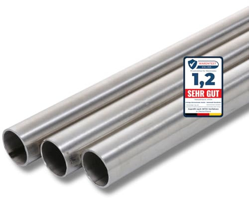 Rundrohr/Edelstahl/geschliffen Korn240 / WST 1.4301 / V2A / Wandstärke: 2mm (Ø 42,4mm; Länge: 1500mm)