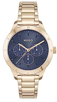 HUGO Multi Zifferblatt Quarz Uhr für Damen Kollektion #Friend mit Rotgoldfarbenes Edelstahlarmband - 1540092