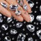 WILLBOND Strasssteine zum Aufnähen, mit Klauen, flache Rückseite, Kristall-Strasssteine, mit Metall-Krappenfassung, Edelsteine, Acrylglas, Näh-Edelsteine für Kleidung, DIY, Handwerk, Schuhe, Kleid,
