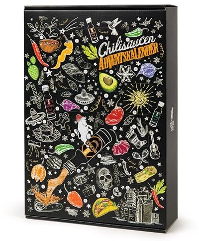 Mexican Tears - Scharfe Sauce Adventskalender mit 24 unterschiedlichen Chilisaucen in wiederverschließbaren Glasflaschen, limitierte Auflage [24x20ml Chili Sauce]