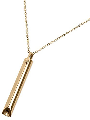 Myuilor Angstabbau Halskette, Stressabbau Atemübungsgerät für Meditation, Unisex Erwachsene & Jugendliche, Gold Bambus Integriertes Atemwerkzeug