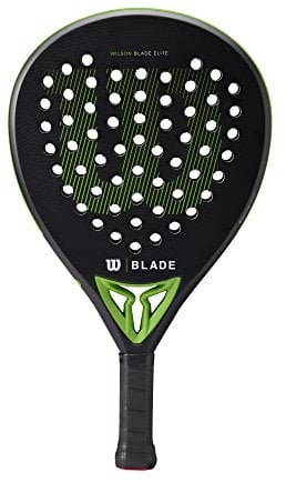 Wilson Pala de Pádel Blade Elite v2, Compuesto de Fibra de Vidrio y Carbono/EVA, 365 g, Tamaño de Cabeza 510 cm², Negro/Rojo/Verde neón