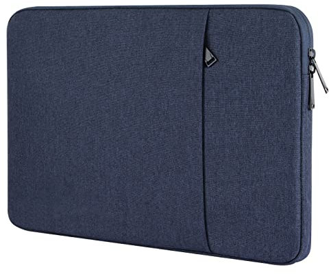 Boojarr 13 Laptop Sleeve Compatible with 13 Inch MacBook Air/Pro, 14 Inch MacBook Pro, Tablet iPad Protective Case, 13.3-14 Inch Notebook Waterproof Shock Resistant Bag, Dark Blue