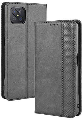 MOJIA Funda para OPPO Reno 4Z 5G (Reno4 Z), Carcasa de la Cartera del tirón de la PU, con Función Atril, Ranuras para Tarjetas, Antichoque y Antiarañazos. Negro