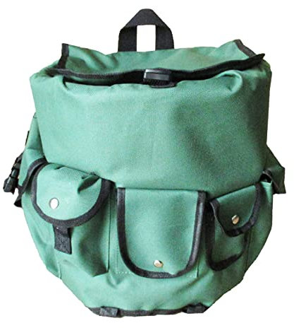 Capra Group Cesto Zaino in Vimini Porta Funghi Verde con gerla cesta Montagna Raccolta Funghi cm 32,5x29x32