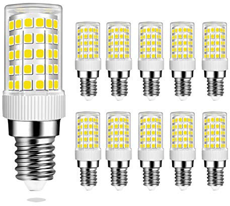 E14 LED Lampe 10W, Kaltesweiß 6000K, Kein Flimmern, 800lm Ersatz 80W E14 Halogen Leuchtmittel, Keramiksockel, E14 Mini Glühbirne mit 86-LED SMD2835, AC220-240V, Nicht Dimmbar, Φ22*68mm, 10er-Pack