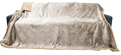 luciphia Decken Wasserdicht Haustierdecke Flaushig Doppelschichtig-Verdicht Hundedecke Katze Welpe Grauweiß XL (145 * 216cm)