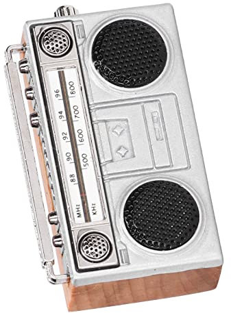 Dilwe Jouet Radio de Maison de Poupée, Bois Composite + Alliage simulé Radio Rétro Miniature à L'échelle 1:12 Accessoires de Maison de Poupée Jouet Weihnachten Guojiajia