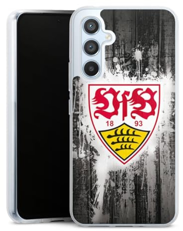 Silikon Hülle kompatibel mit Samsung Galaxy A 54 5G Case transparent Handyhülle VfB Stuttgart Offizielles Lizenzprodukt Bundesliga