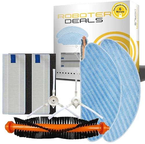Roboter Deals - Zubehör Set für Rowenta X-plorer Serie 20 (2X Feinstaub-Filter, 2 x Seitenbürste, 2X Wisch-Pad, 1x Hauptbürste) Staubsaugroboter