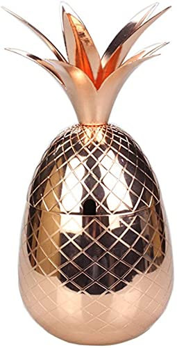 YZJSSL Verre à Cocktail Ananas INOX 900ml Verre à Cocktail INOX Doré