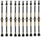 Geländer Treppengeländer 85cm Außenterrassengeländer Aluminium Spindeln 100 50 30 20 10 Stück, Flachen Metall Geländerstäben Für Treppenhaus Innen-und Holzstufen, Treppe Runde Stange ( Color : Black ,