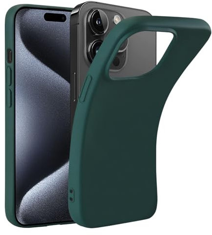 32nd Liquid Silicone Case Cover for iPhone 15 Pro Max (6.7), Slim and Durable Protective Case – Dark Teal