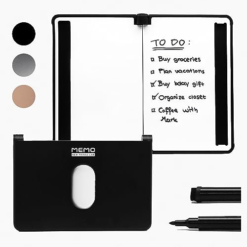 New Things Lab Memo Whiteboard-Brieftasche, innovatives Mini-Notizbuch und RFID-blockierende Aluminium-Tasche für Damen und Herren, trocken abwischbarer Notizblock mit 6 Kartenfächern, Stift und